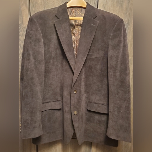 Ralph Lauren 46L Men's Corduroy Blazer Jacket Brown Paisley print lining EUC - Picture 1 of 9